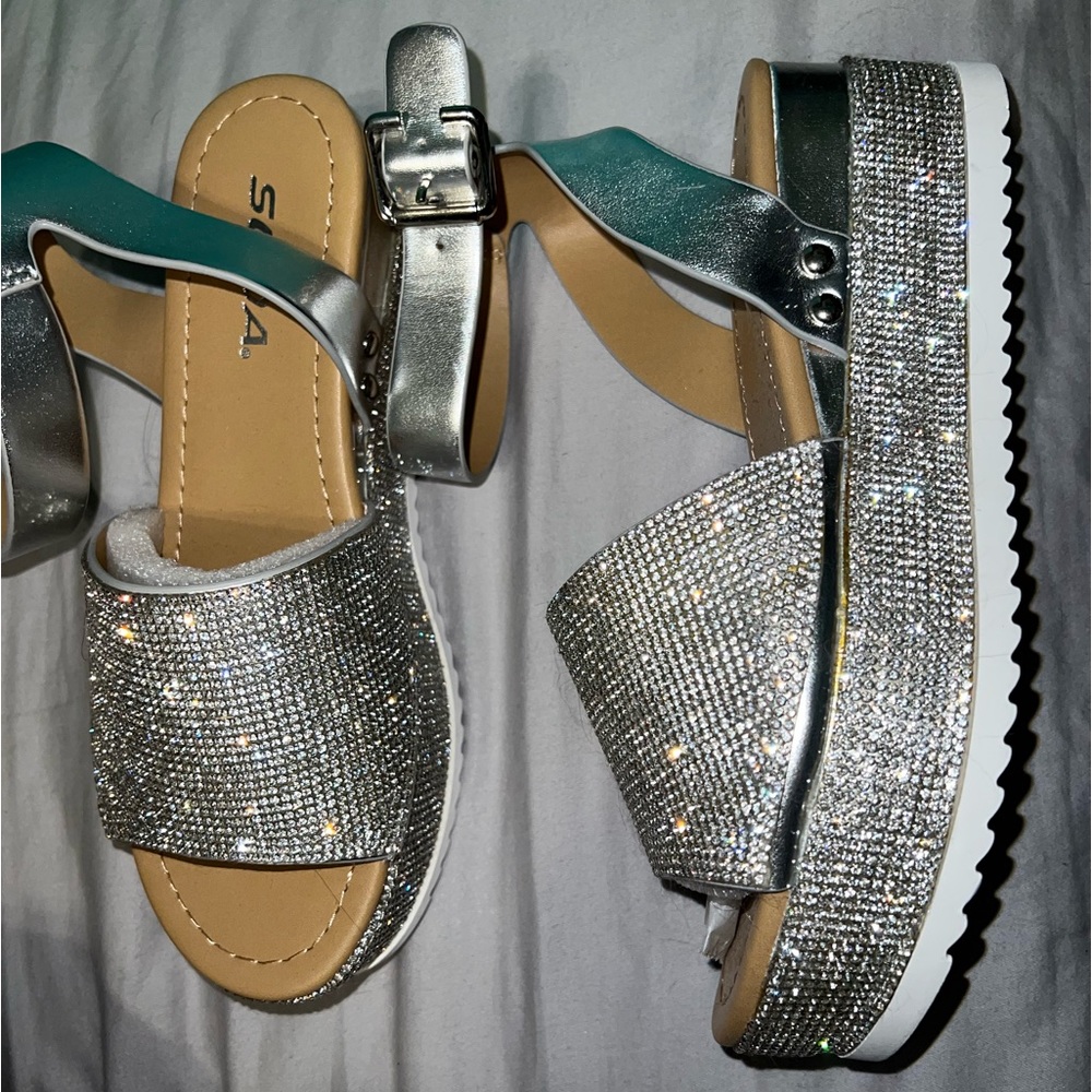 Rhinestone sparkly platform sandals